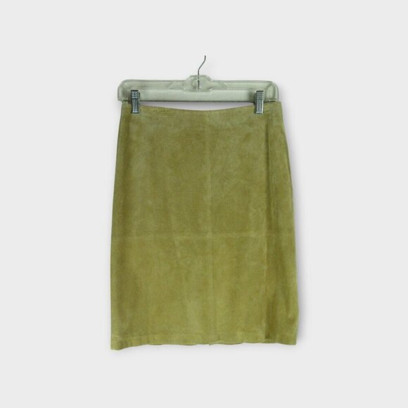 Mossimo Supply Co. Dresses & Skirts - Mossimo Supply Co. Tan 100% Leather Suede Pencil Skirt Size 2 Boho Y2K